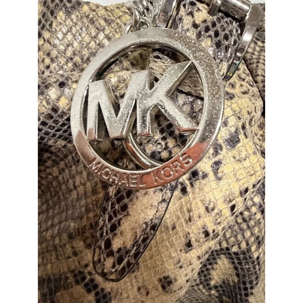 Michael Kors Y2K Slouch Hobo bag silver hardware chain strap retro old money